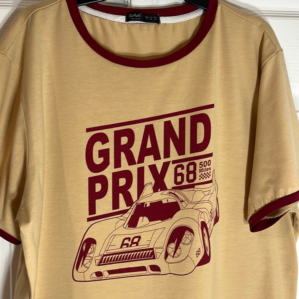 ROMWE: Grand Prix, 68, 500 Miles; T-Shirt, Large, Soft Cotton